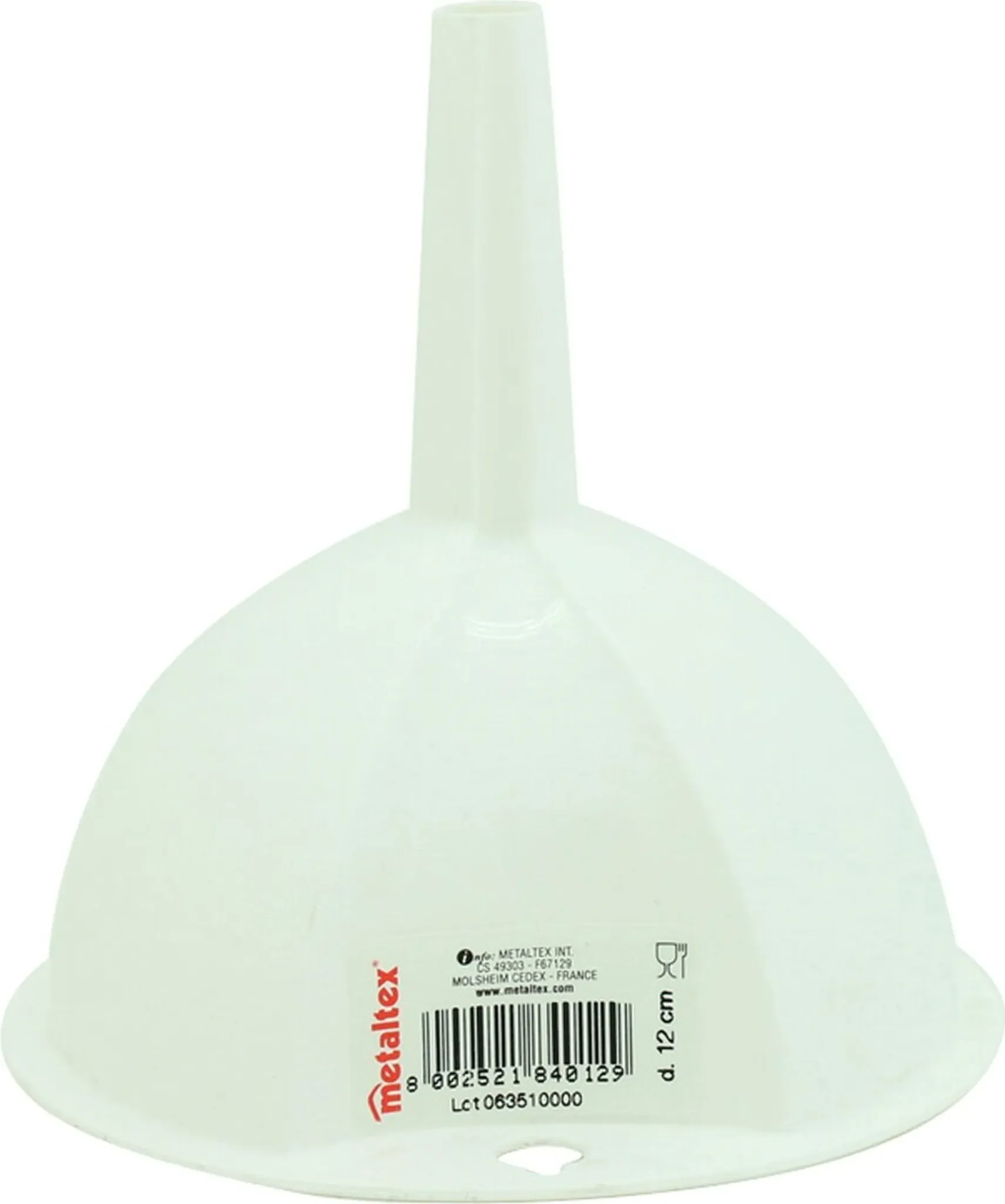 Metaltex – Kunststofftrichter Ø 12 cm – 6er-Set, Weiß